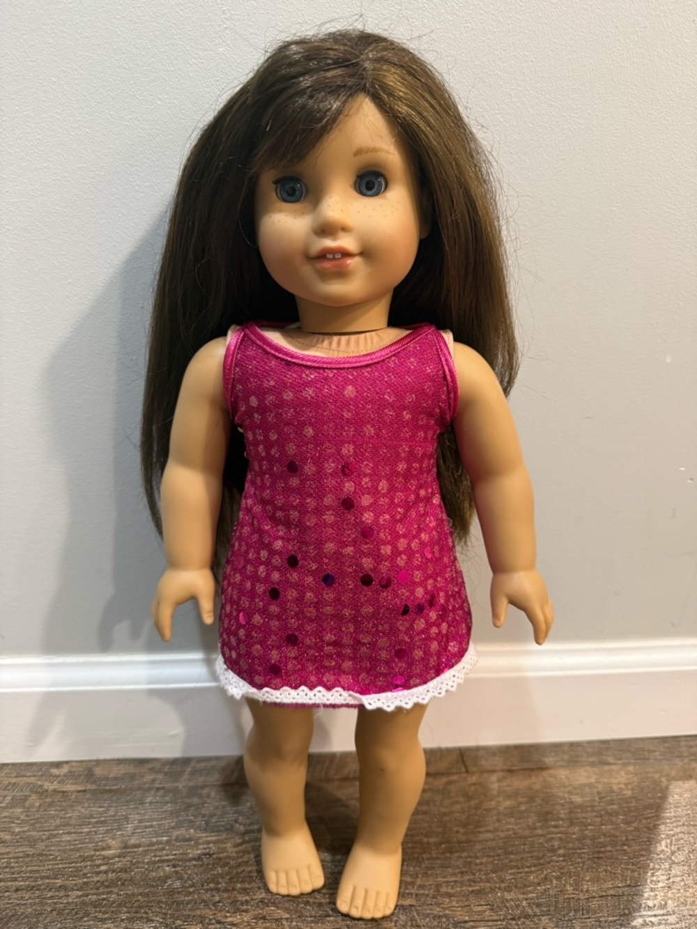 American Girl Doll with Pink Dress